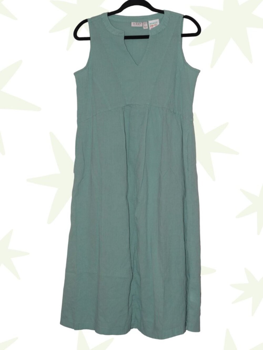 Lori Goldstein Beach to Street 100% cotton midi dress MP
